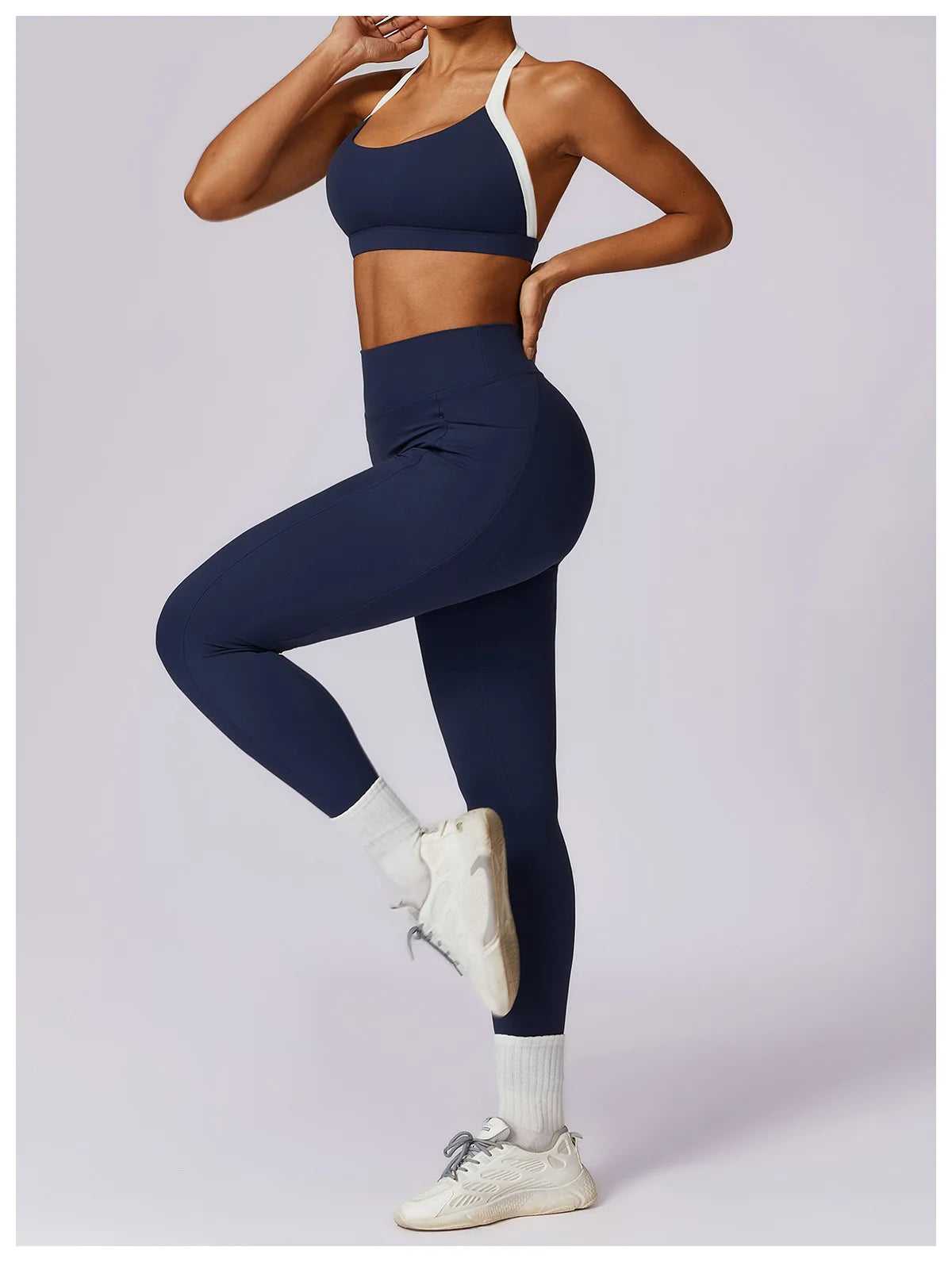 2 Pieces Tracksuit Yoga Set Workout Sports Gym Fitness Long Sleeve Crop Top High Waist Leggings Sports Suits