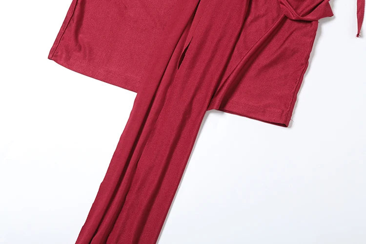Ruched Belt Ribbon Dress Deep V-Neck Backless Sleeveless Lace-up Halter
