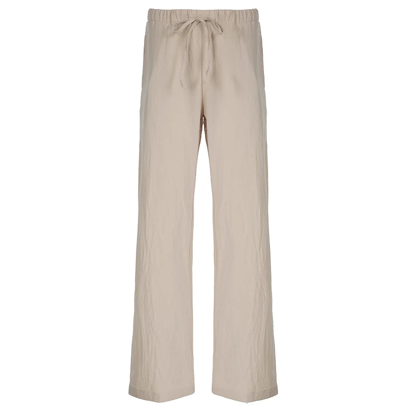 Loose Trousers Drawstring Wide Leg Pants Lersure All-match Bottoms