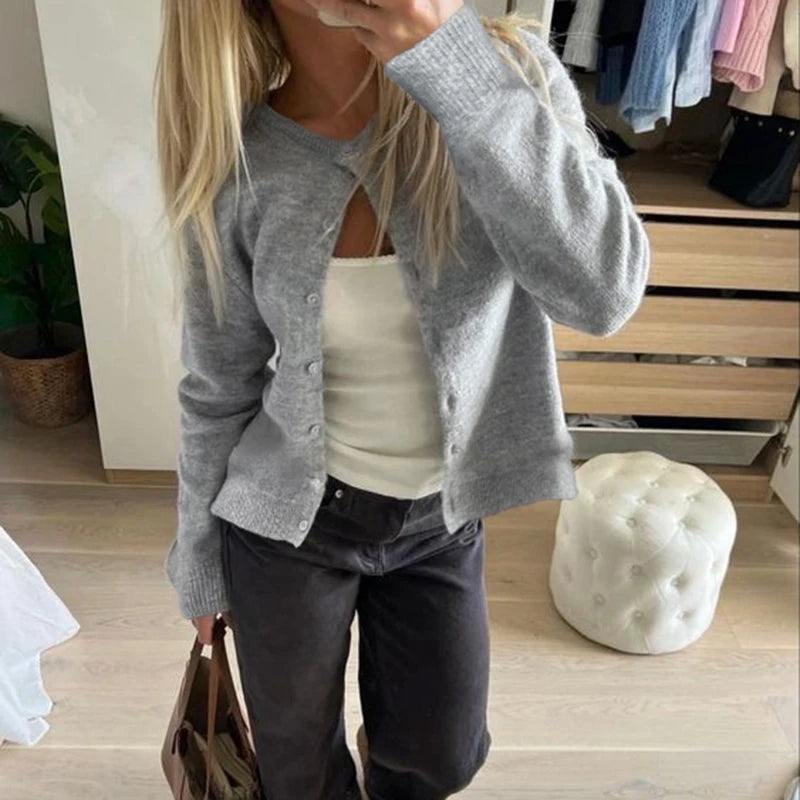 Cardigan All-match Single-breat Knit Coat Sweater