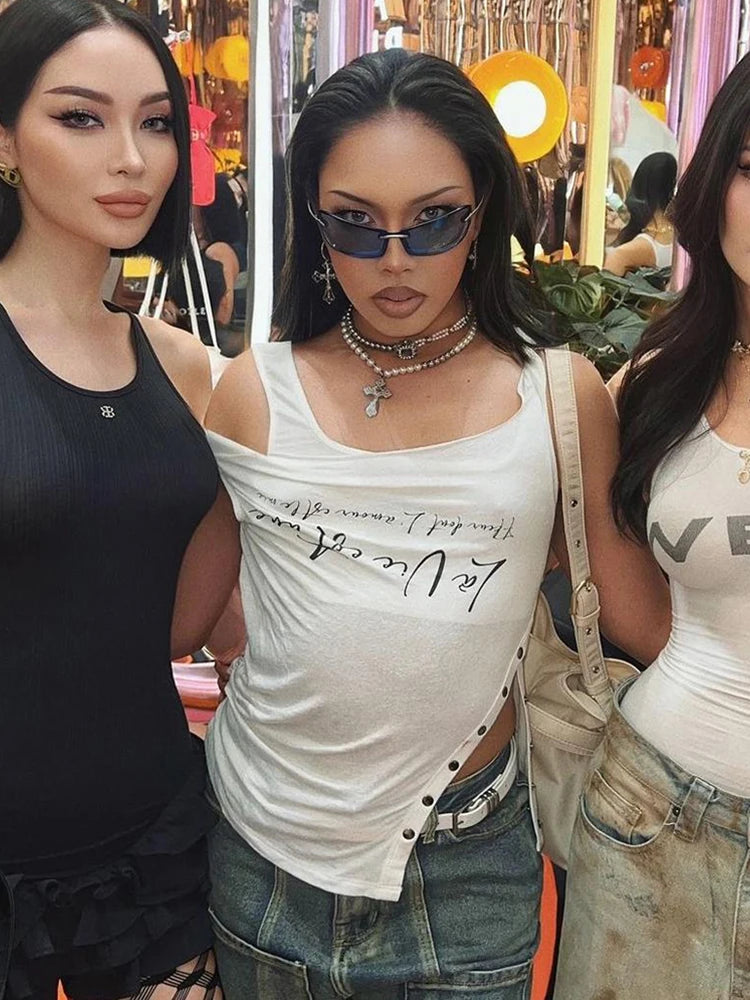 White Square Neck Top