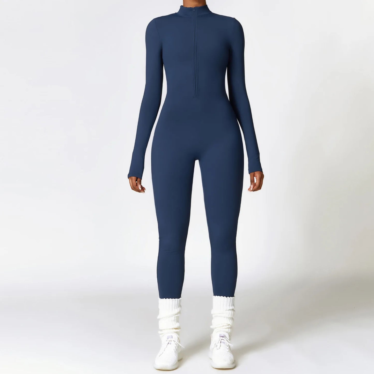Zipper Yoga Rompers Long Sleeved One-piece Sports Gym Jumpsuits Workout High-intensity Fitness Skin-tight Garment
