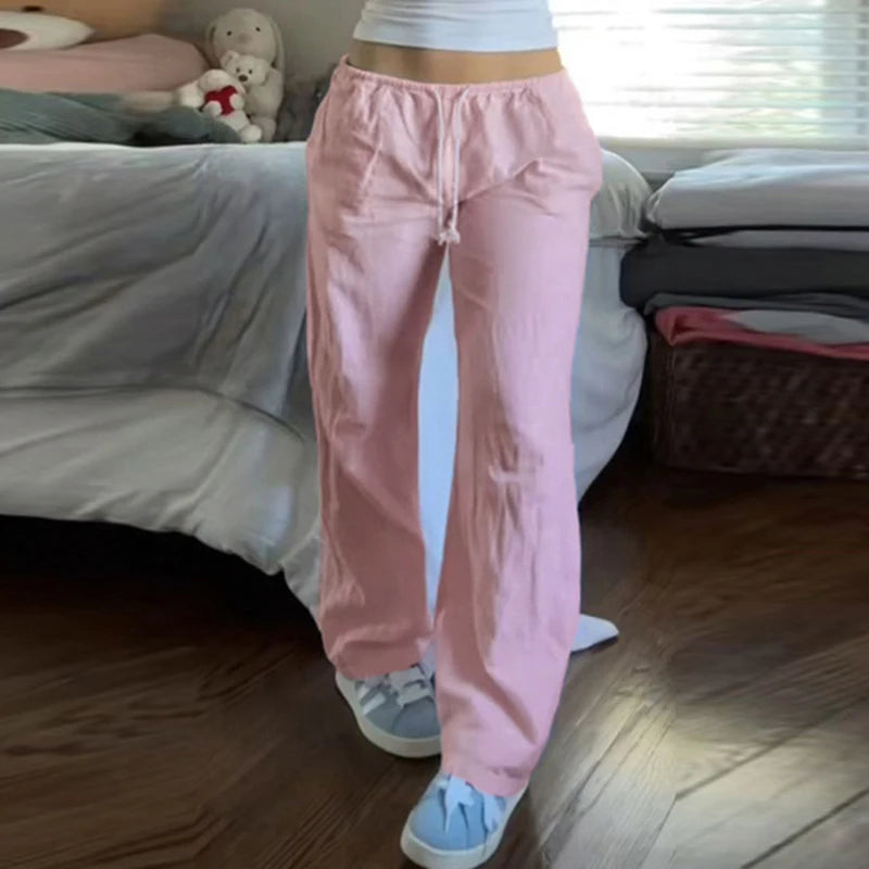 Loose Sweatpants Joggers Pink Trousers Retro Pants