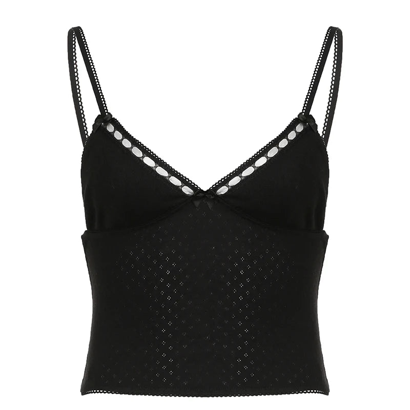 V-Neck Bow Knitted Crop Top