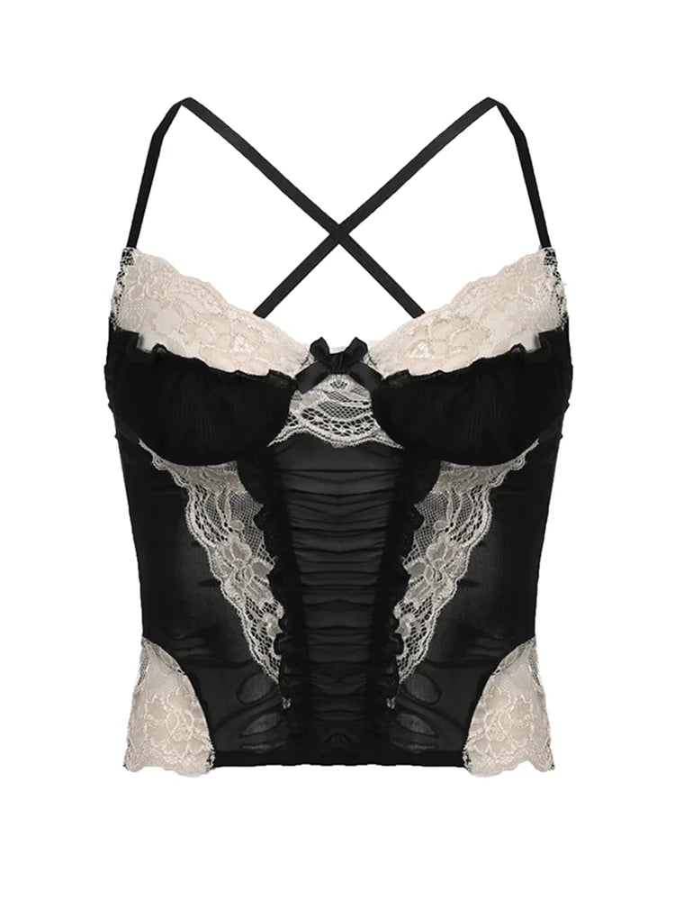 Lace Corset Mesh Top