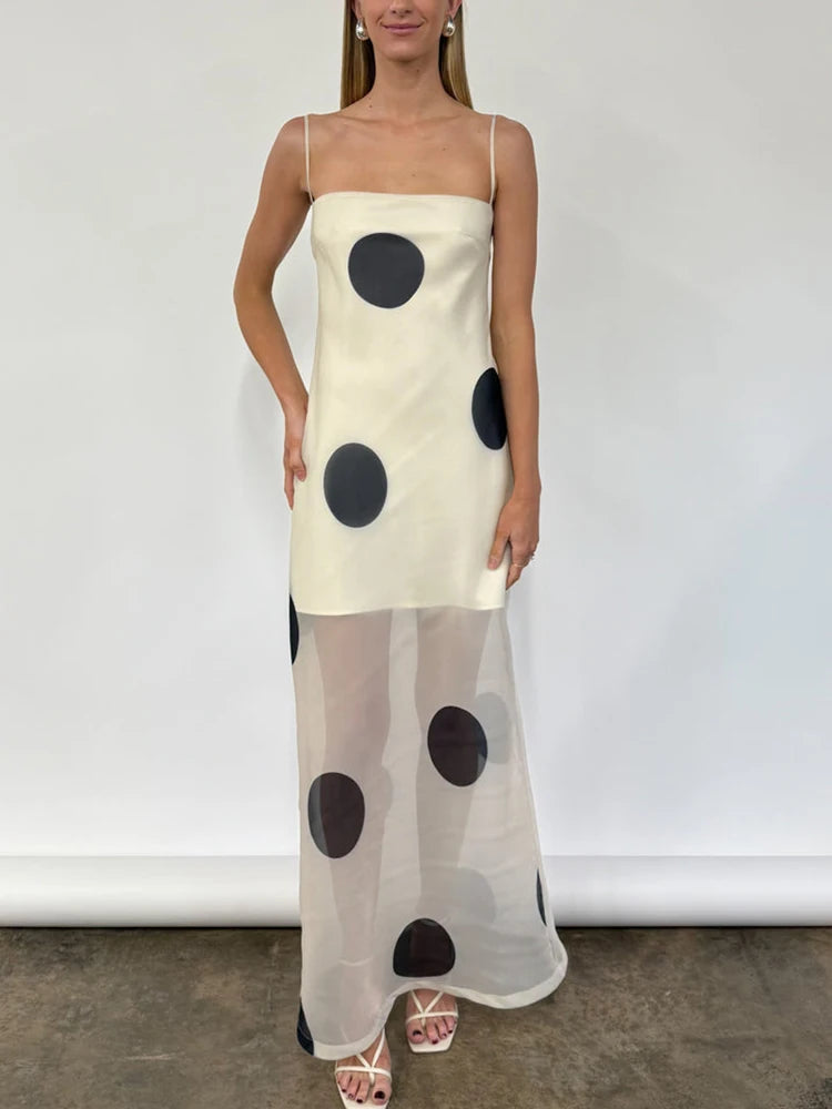 White Polka Dot Maxi Dress