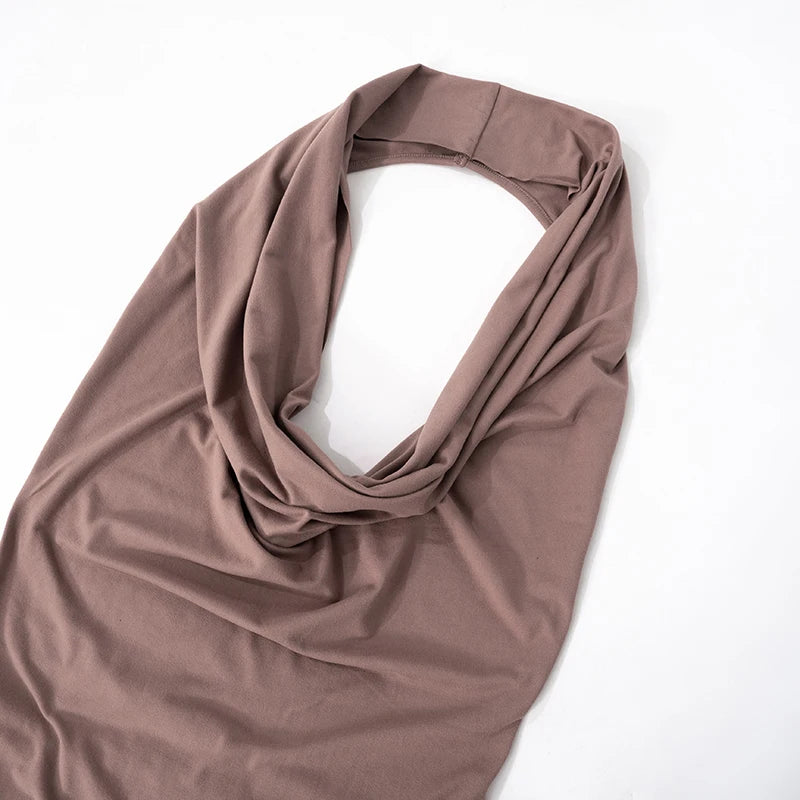 Brown Deep V Backlessss Maxi Dress