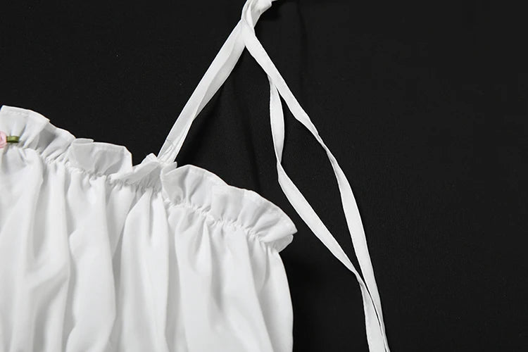 Two Piece Set Thin Ruched Ruffles Camisole Shorts Matching