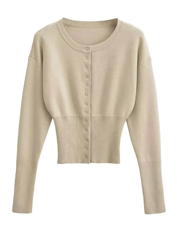 Knit Cardigan Top Ribbed Patchwork Slim Cropped Inner Top Knit Cardigan Out
