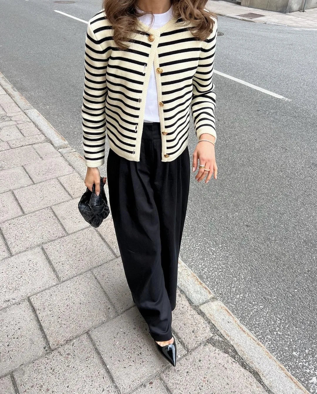 Striped Knit 2 Piece-Set Shorts Zebra ed Cardigan And High Waist Patchwork Shorts Sets Knit