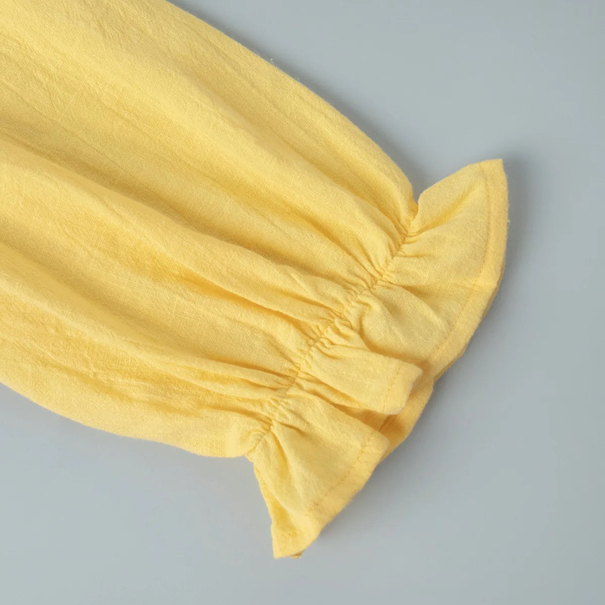 Yellow Cotton Short Sleeve Top and High Waist Midi Skirt Set