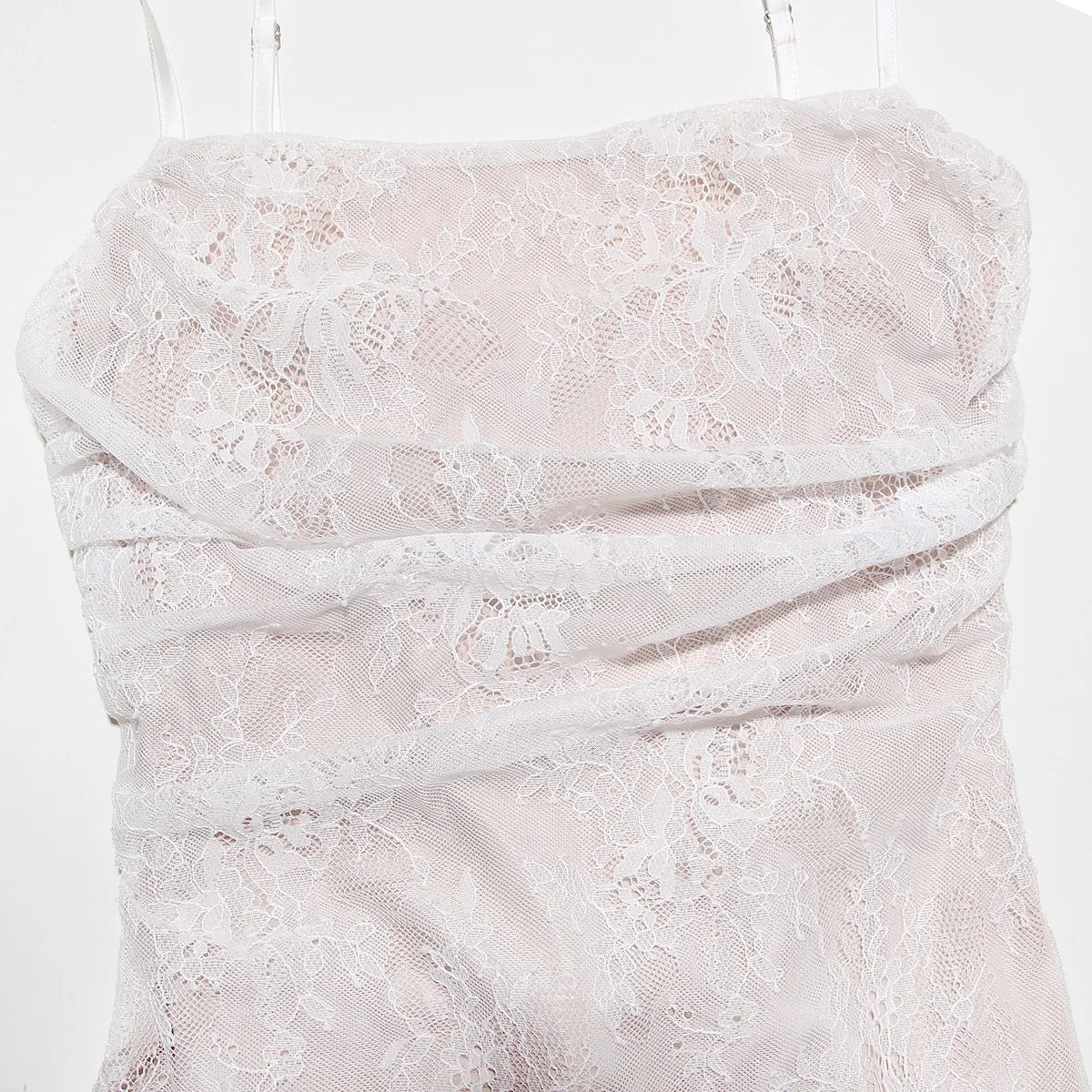 Lace Hollow Out Long Sleeve Two Piece Set