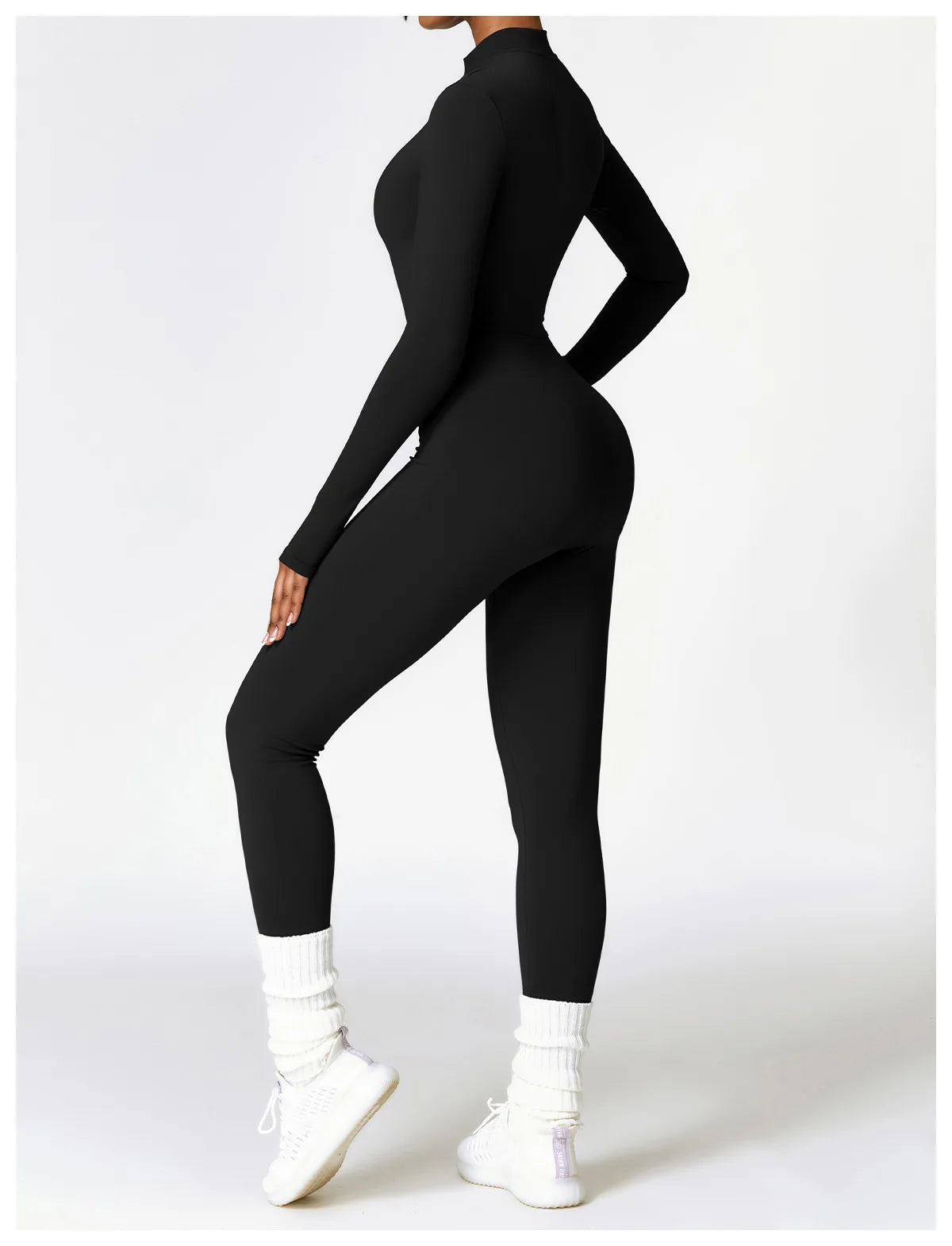 Zipper Yoga Rompers Long Sleeved One-piece Sports Gym Jumpsuits Workout High-intensity Fitness Skin-tight Garment