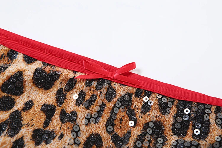 Sequin Leopard Mini Skirt