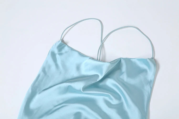 Spring Release Junior Ankle-Length High Dress K24D62124 Girl Slim Cleavage Backless Robe