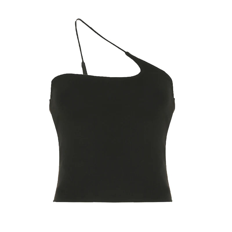 Slim Tank Top All-match ing Backless Asymmetrical Camisole