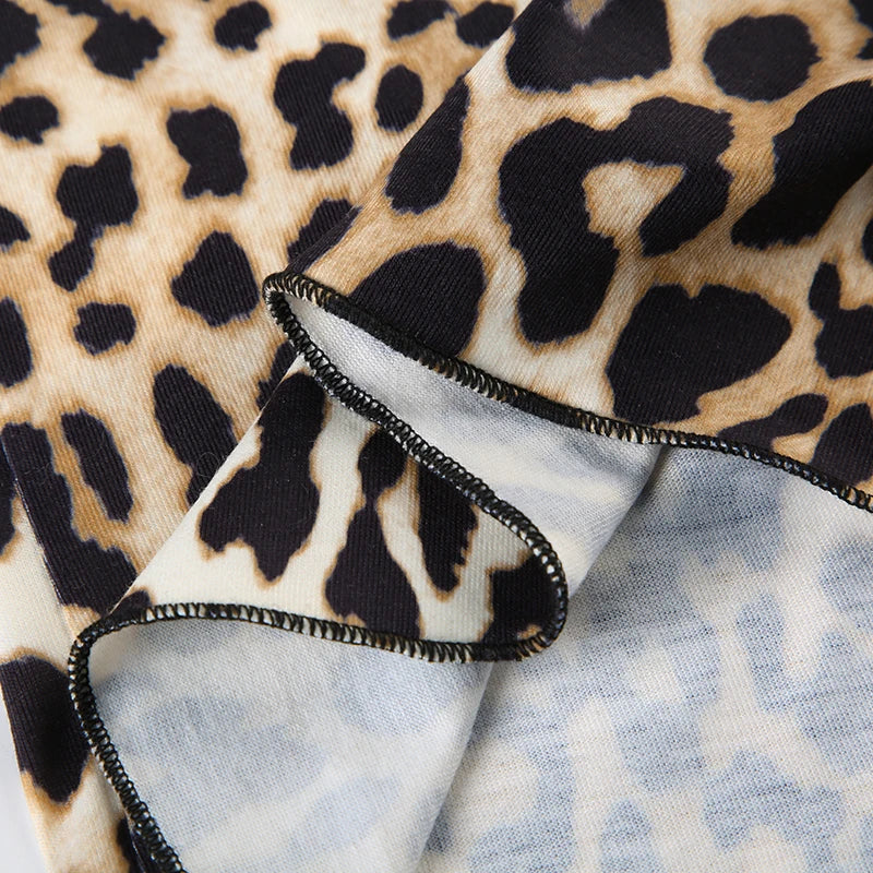 Leopard Lace Trim Split Top
