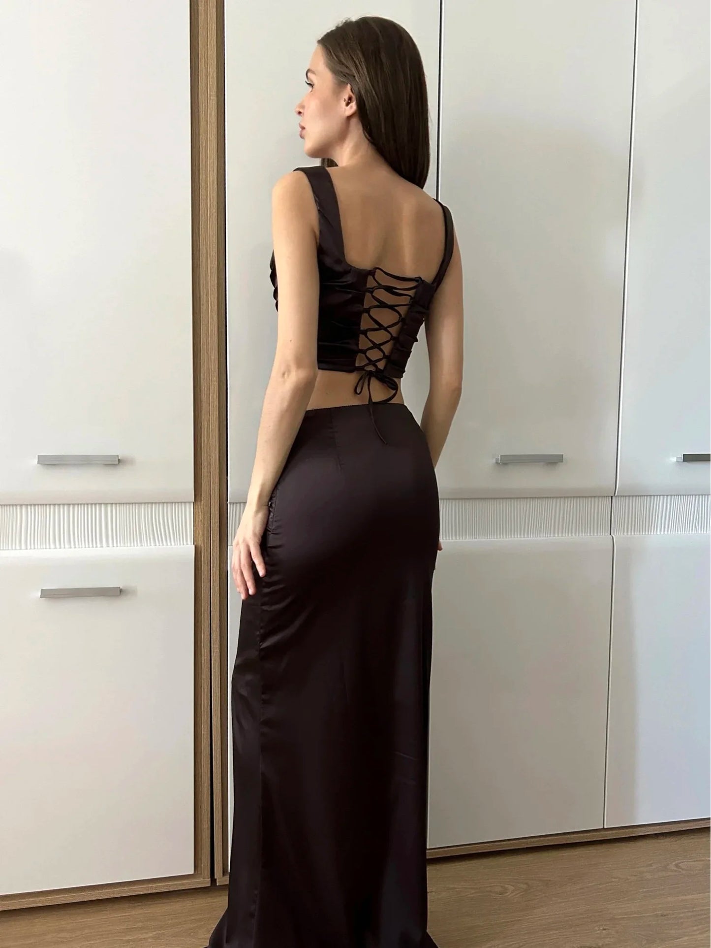 Wine and Beautiful s Dress Corset Cropped Top and Skirt 2 Piece Set Christmas in Dress