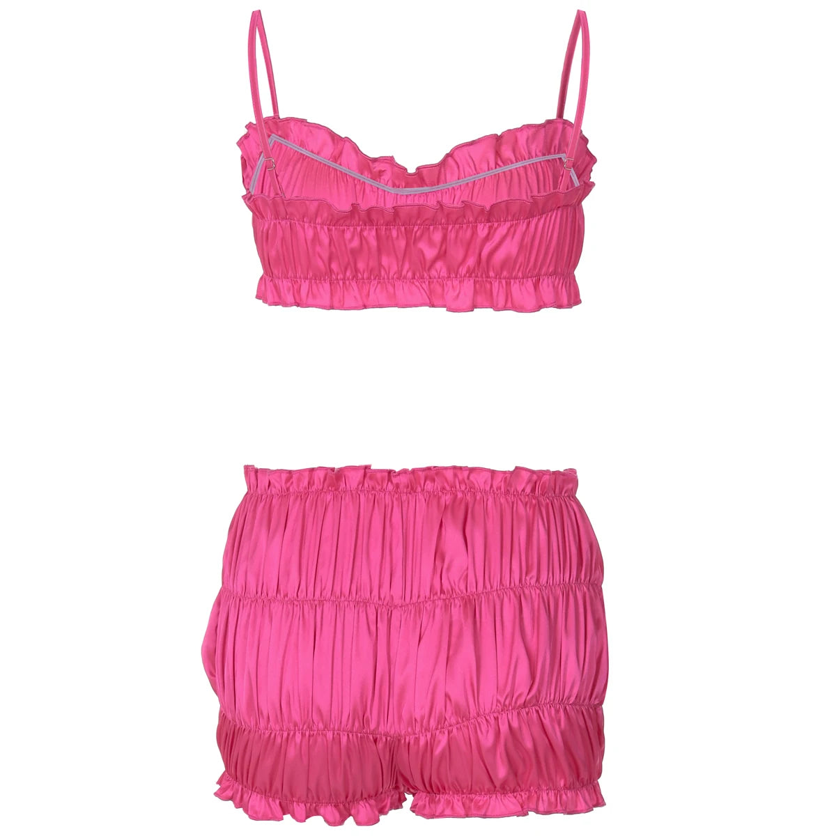 Ruched Slim Top Shorts Two Piece Set