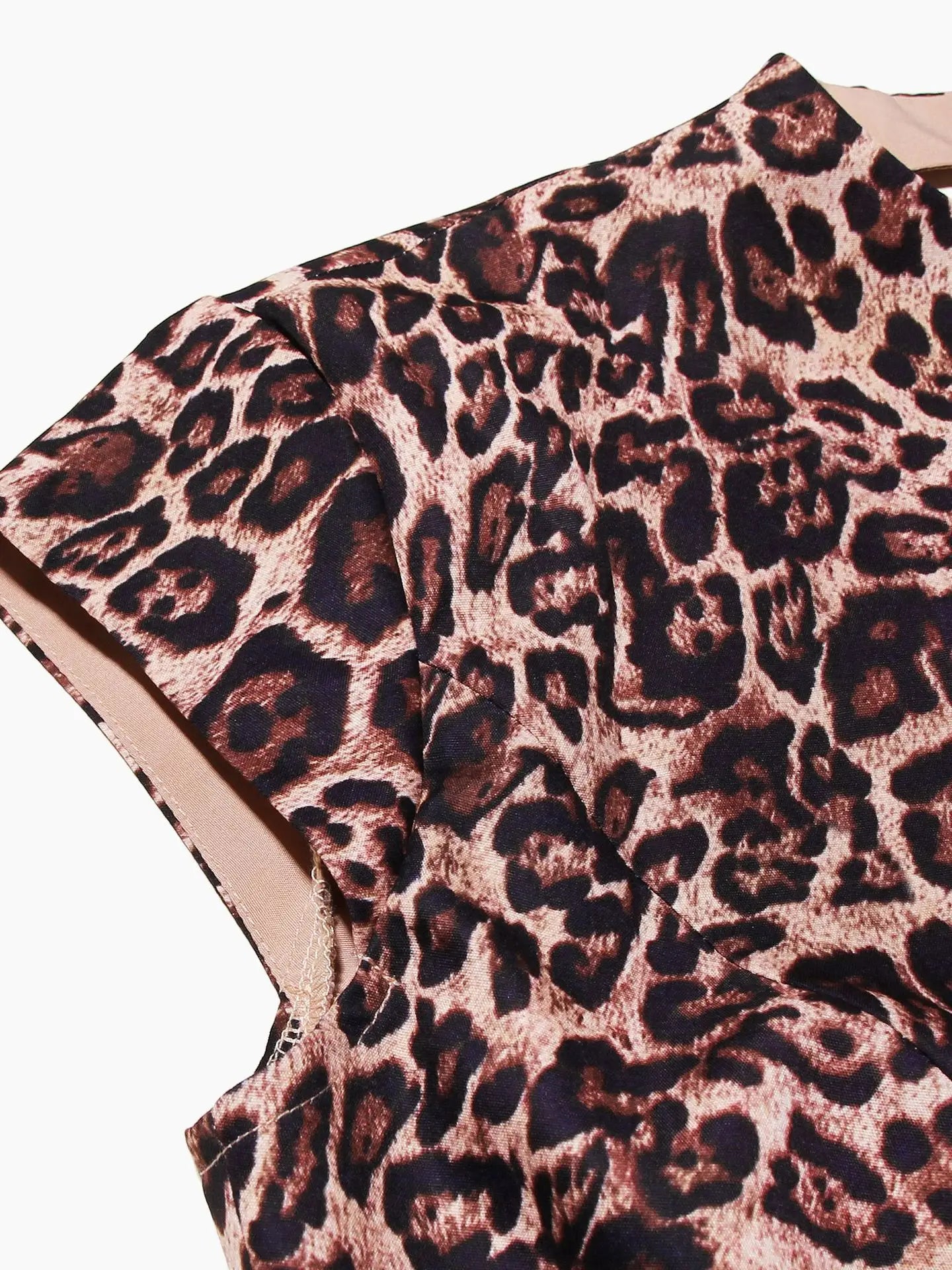 High-end Leopard Backless Dress Sweet and Spicy A-line Dresses