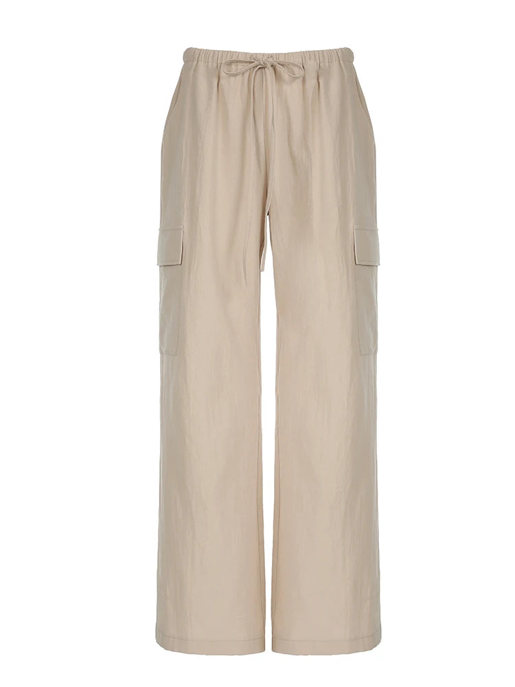 Joggers Cargo Pants Drawstring Wide Leg Trousers 's Bottoms