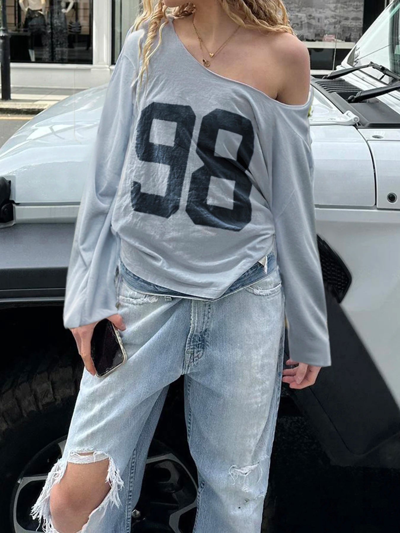 Looe Tee Shirt V-neck Long Sleeve Top