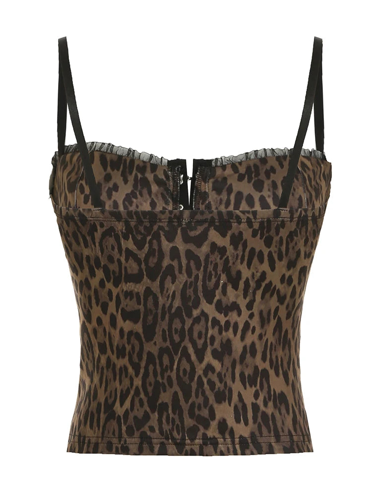 Leopard Sleeveless Botton Top