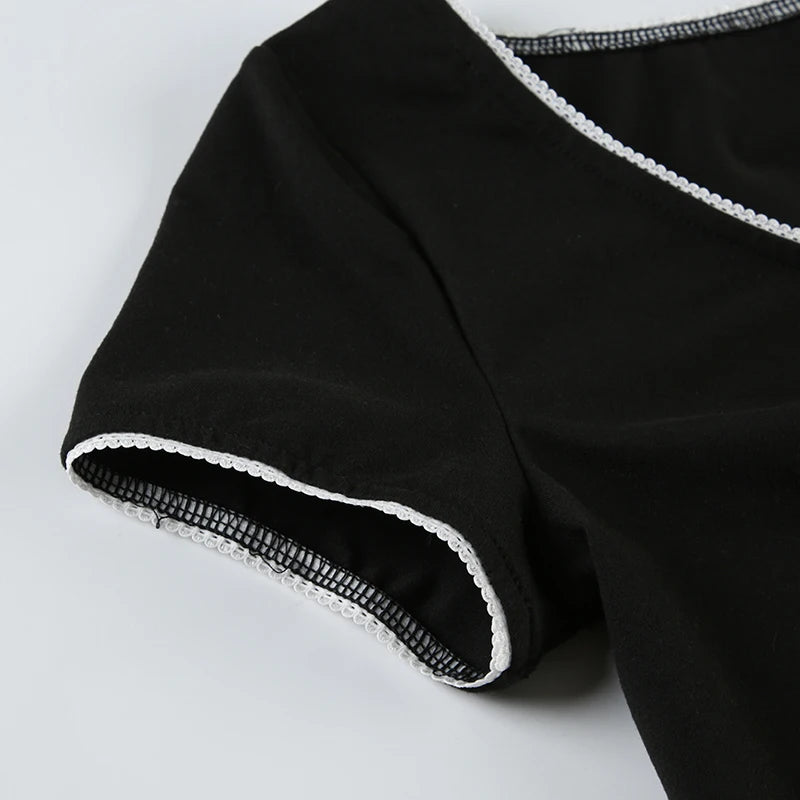 Crewneck Bow Patchwork Tee Shirts Ruched 's Top Pullovers