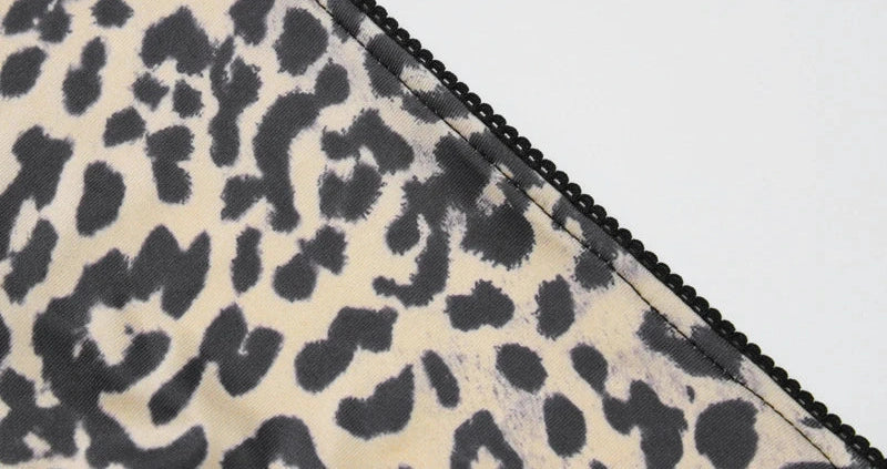 Leopard Slips Backless Bodycon Maxi Dress