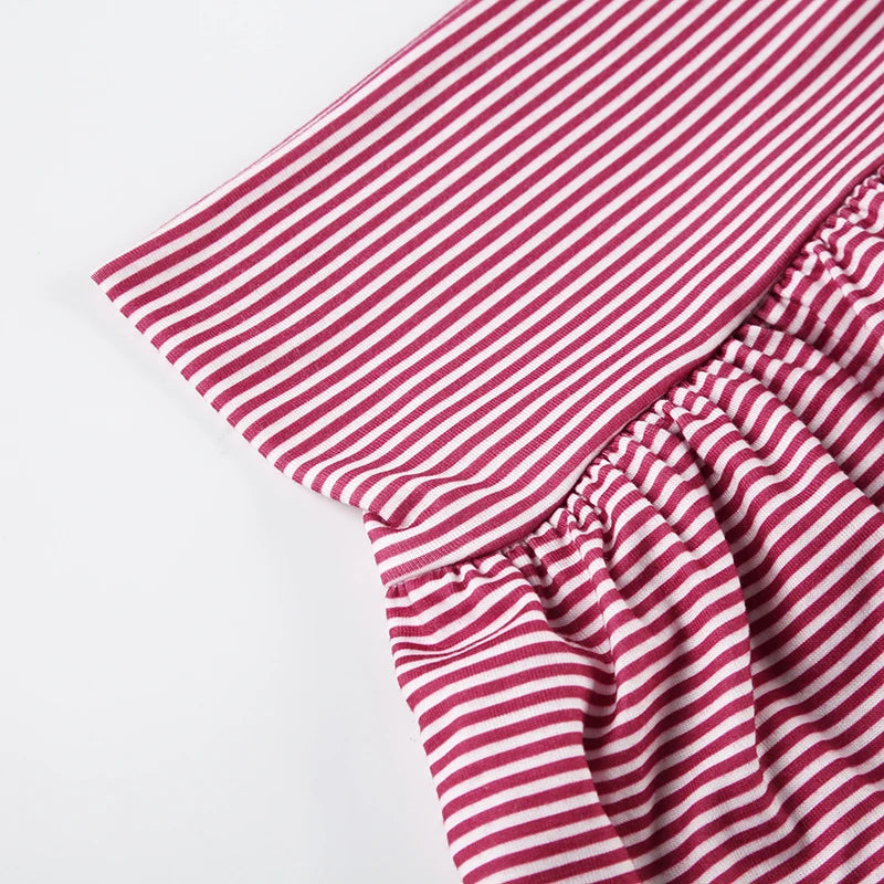 Strip Mini Skirt Kawaii Bottom Low Wait Skirt