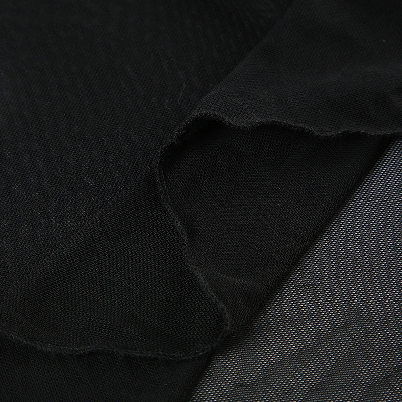 Mesh Skirts Low Waisted Long Black Knitted 's Bottom
