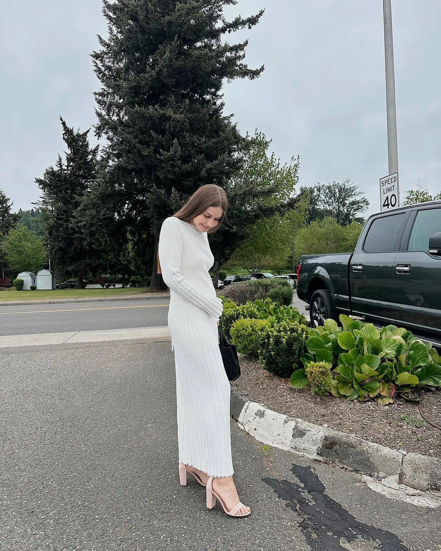 Knit Patchwork Loose Maxi Dress