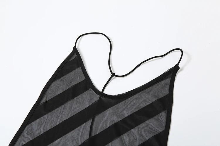 Release Junior Ankle-Length High Dress Perspective Girl Halter Slim Cleavage Backless Robe