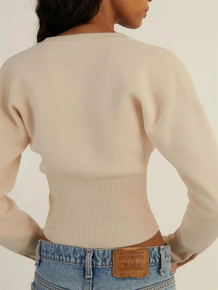 Knit Cardigan Top Ribbed Patchwork Slim Cropped Inner Top Knit Cardigan Out