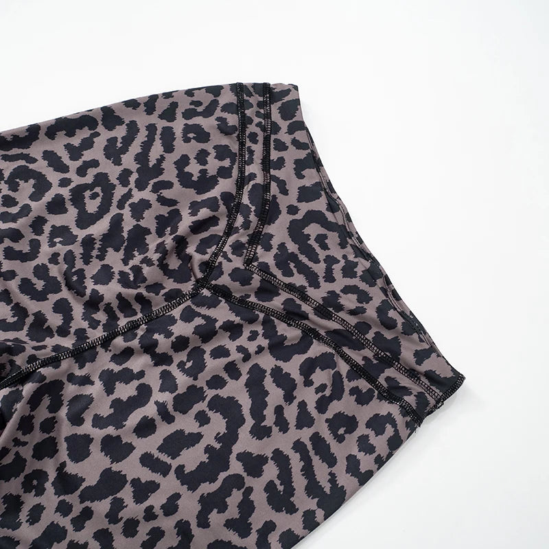'S Spring And Leopard Print Shorts Set Square Neck Tank Sleeveless High Waist Package Hip Shorts Sets
