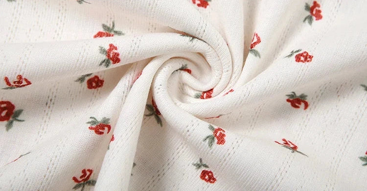 Sweet Floral print Two Piece Set Unique Shape Spaghetti Strap Top High Waist Hip Skirt suit