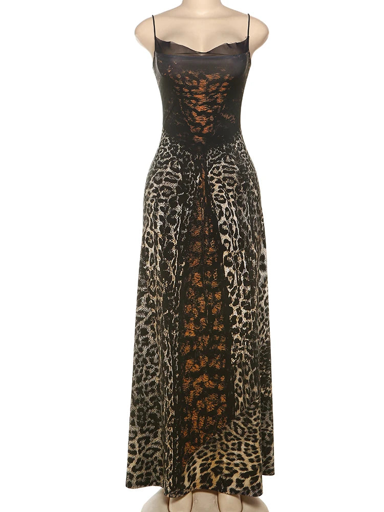 Patchwork Dress Trend Supendency Cleavage Drawtring Drap Maxi Bodycon Trend