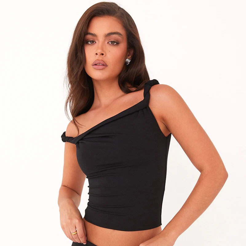 Sleevele Slah Collar crop Top Ruch Off Shoulder Slim Fit Twit Pullover