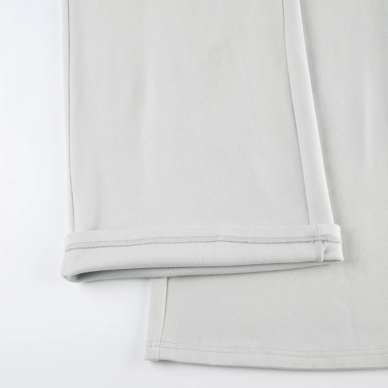 Turn-down Wait Trouer Wide Leg Pant All-match Bottom