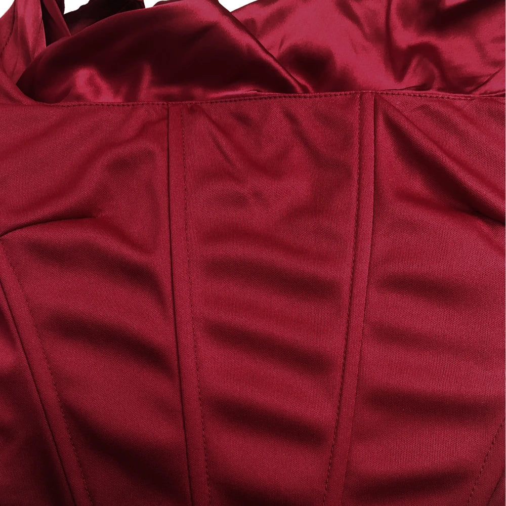 Wine and Beautiful s Dress Corset Cropped Top and Skirt 2 Piece Set Christmas in Dress