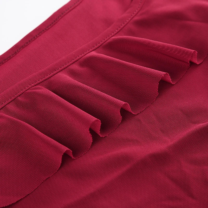 Red Ruffled Bodycon Mini Dress