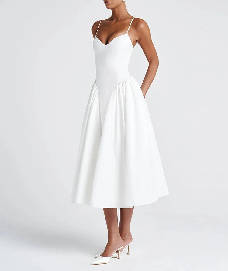 Low-Neck Dress Large Hem Halter Backless Skinny Banquet