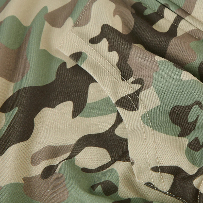 Camouflage Hoodie Coats Front-pockets Sweatshirts Long Seelves Jackets