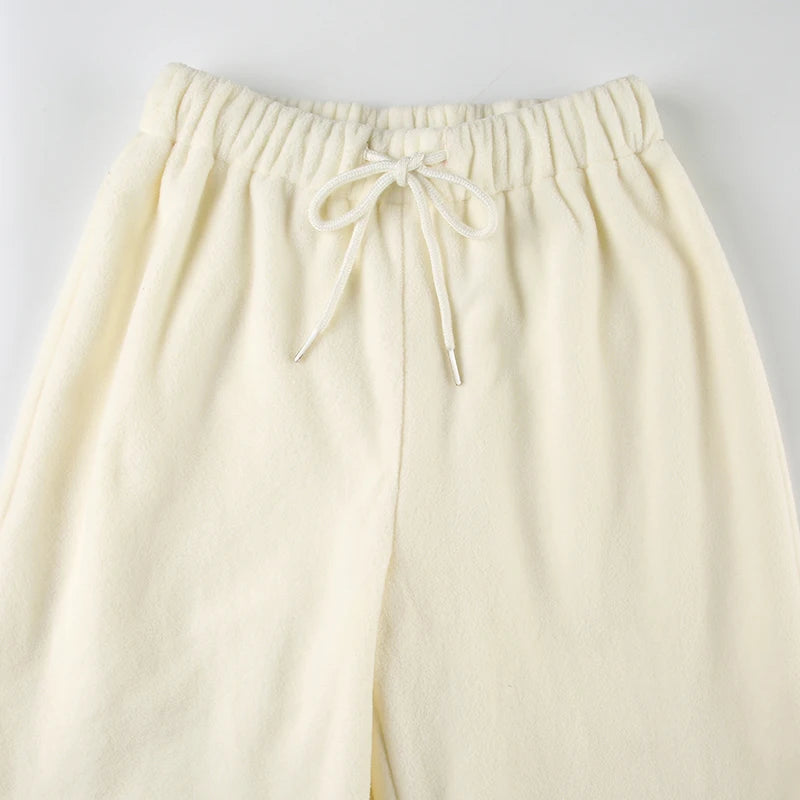 's Thermal Lined Pants Comfy Trousers Fall Drawstring Bottoms Daily