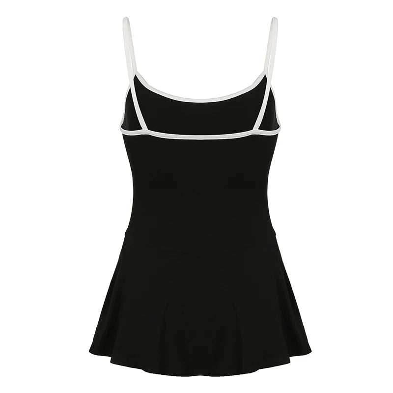 Tennis Spaghetti Strap Sleeveless Mini Dress