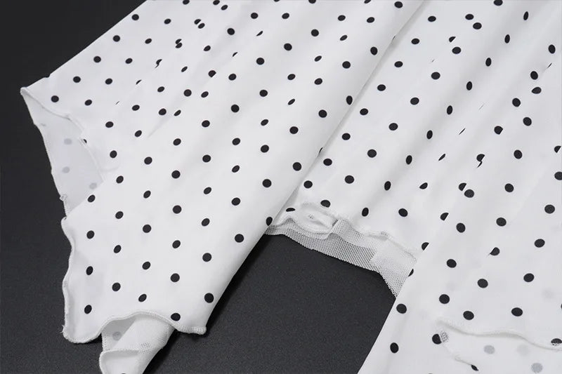 White Polka Dot Two Piece Set