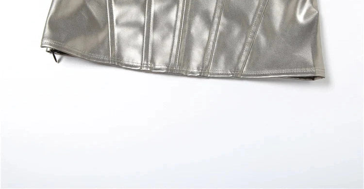 Glossy Finish Bandeau Top Fake Fishbones a Sense Of Science And Technology