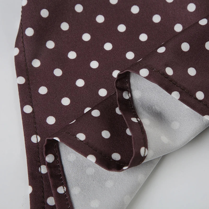 Backless Dot Print Camisole Halter Neck