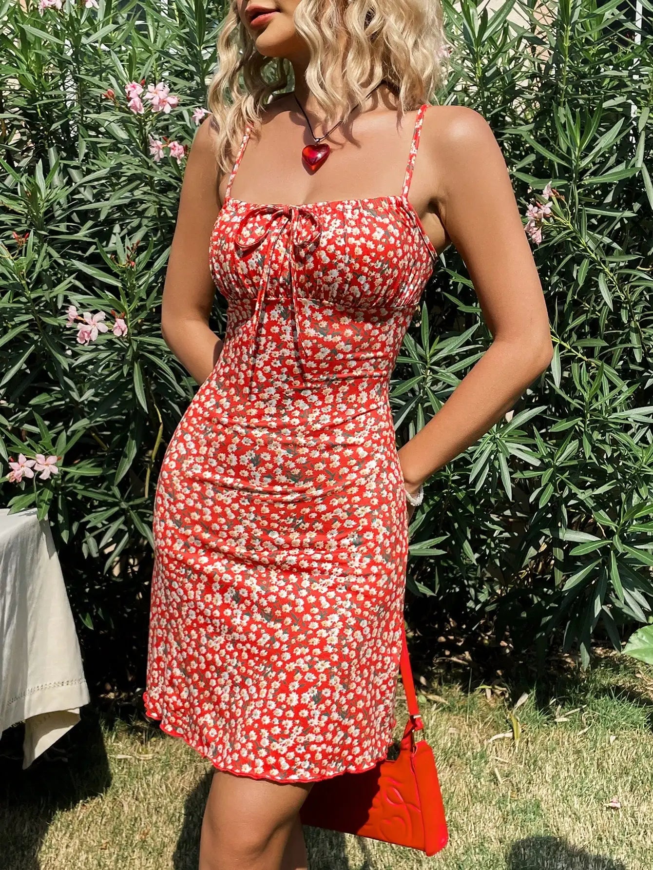 Red Floral Mini Dress