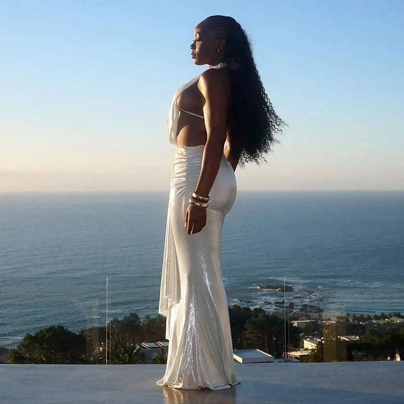 White Fishtail Two Piece Set